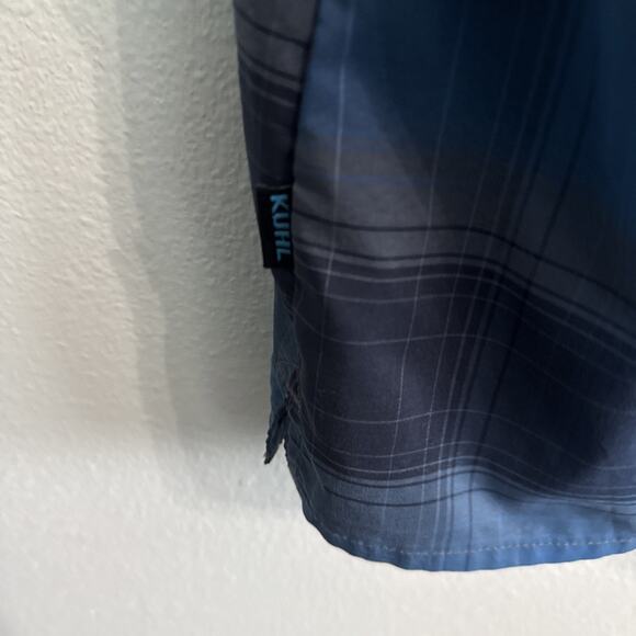 Kuhl Response Shirt Mens XXL 2XL Blue Gray Plaid Short Sleeve Button Up Hiking - Picture 6 of 6